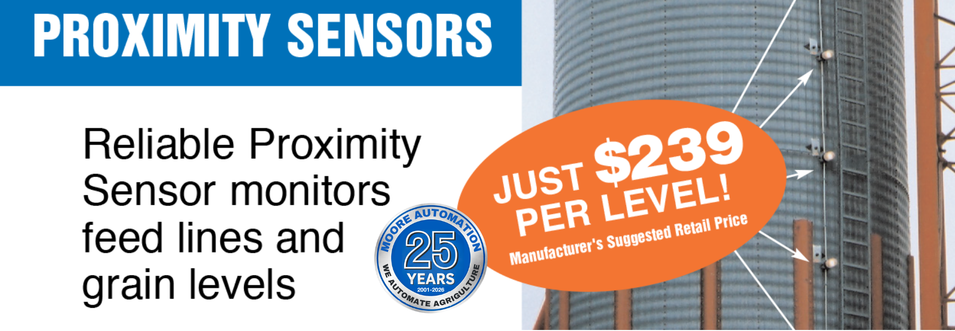 Grain Level Proximity Sensor Grain Bin Level Proximity Sensors